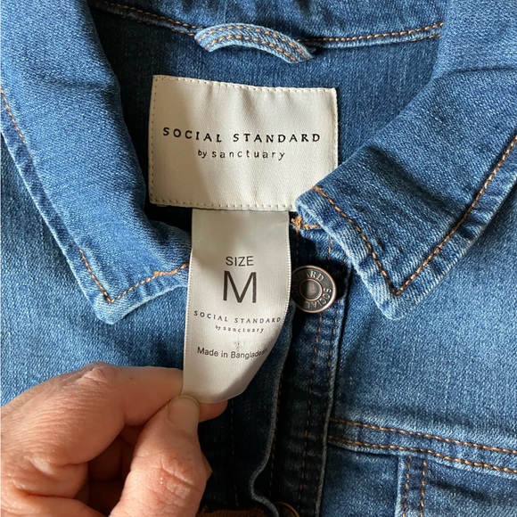 Social Standard Blue Denim Metal button Front Jacket by Sanctuary - Picture 3 of 4